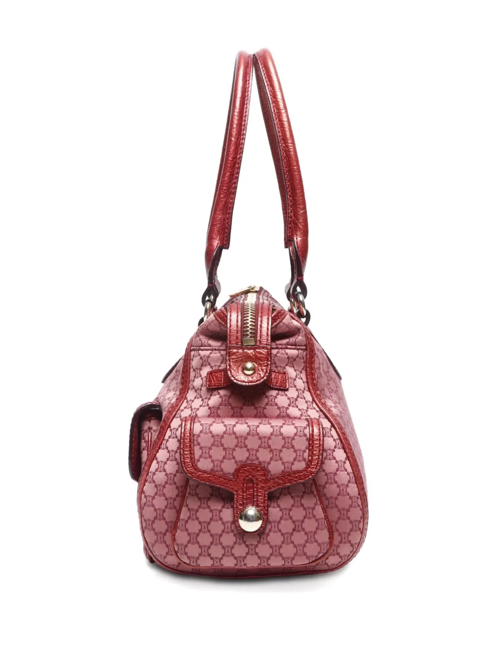 Pre-owned Celine 1990-2010 Macadam Shoulder Bag In Red