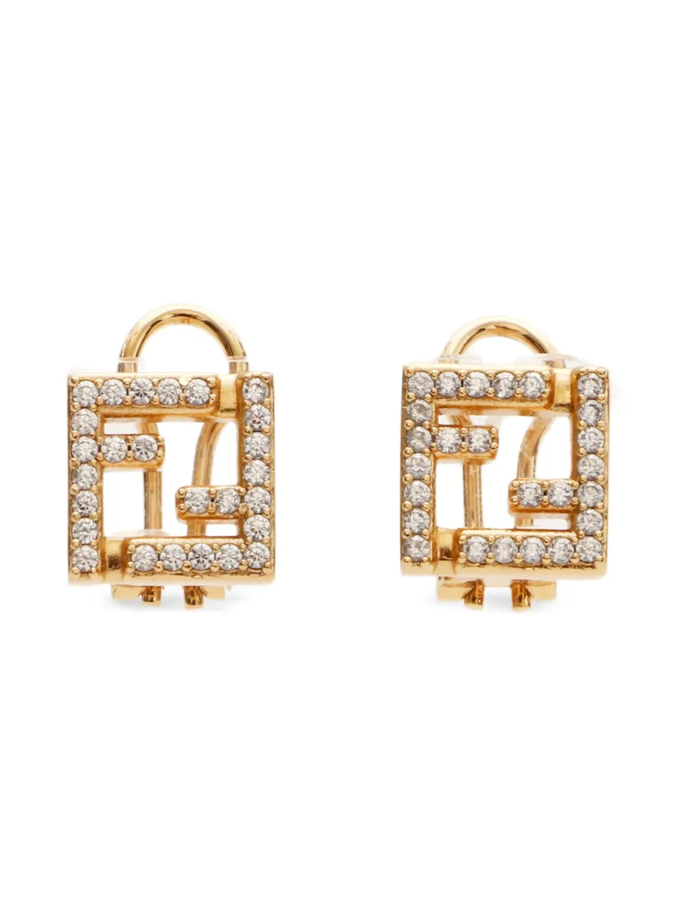 Fendi Pre-Owned 2010-2020s FF-motif clip-on earrings | Gold | Image 1