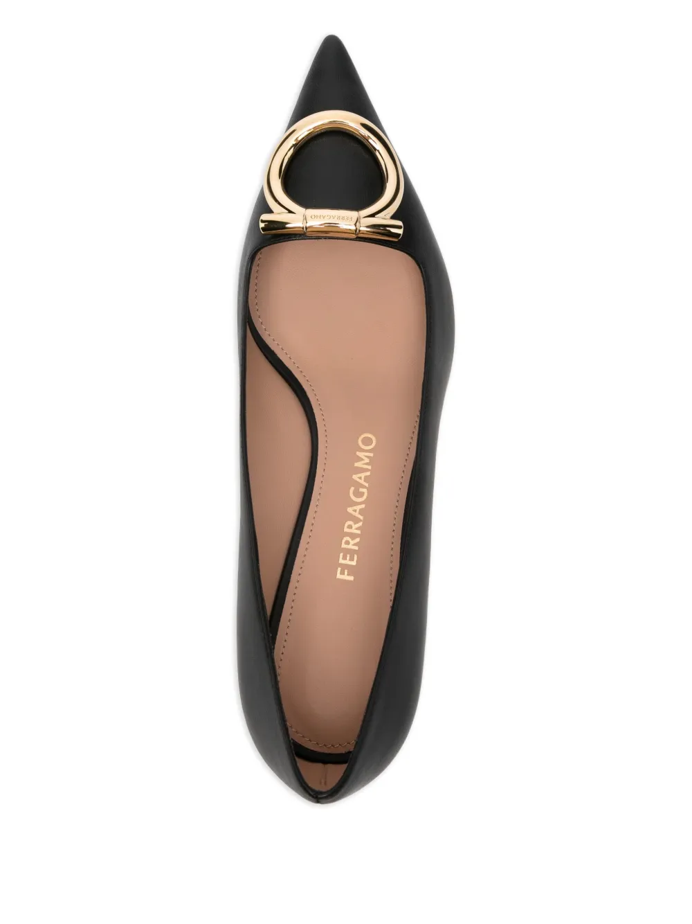 Ferragamo 40 mm Maxi Gancini leren pumps Zwart