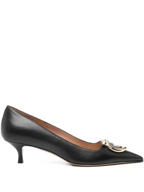 Ferragamo Scarpin Maxi Gancini de couro com salto 40mm