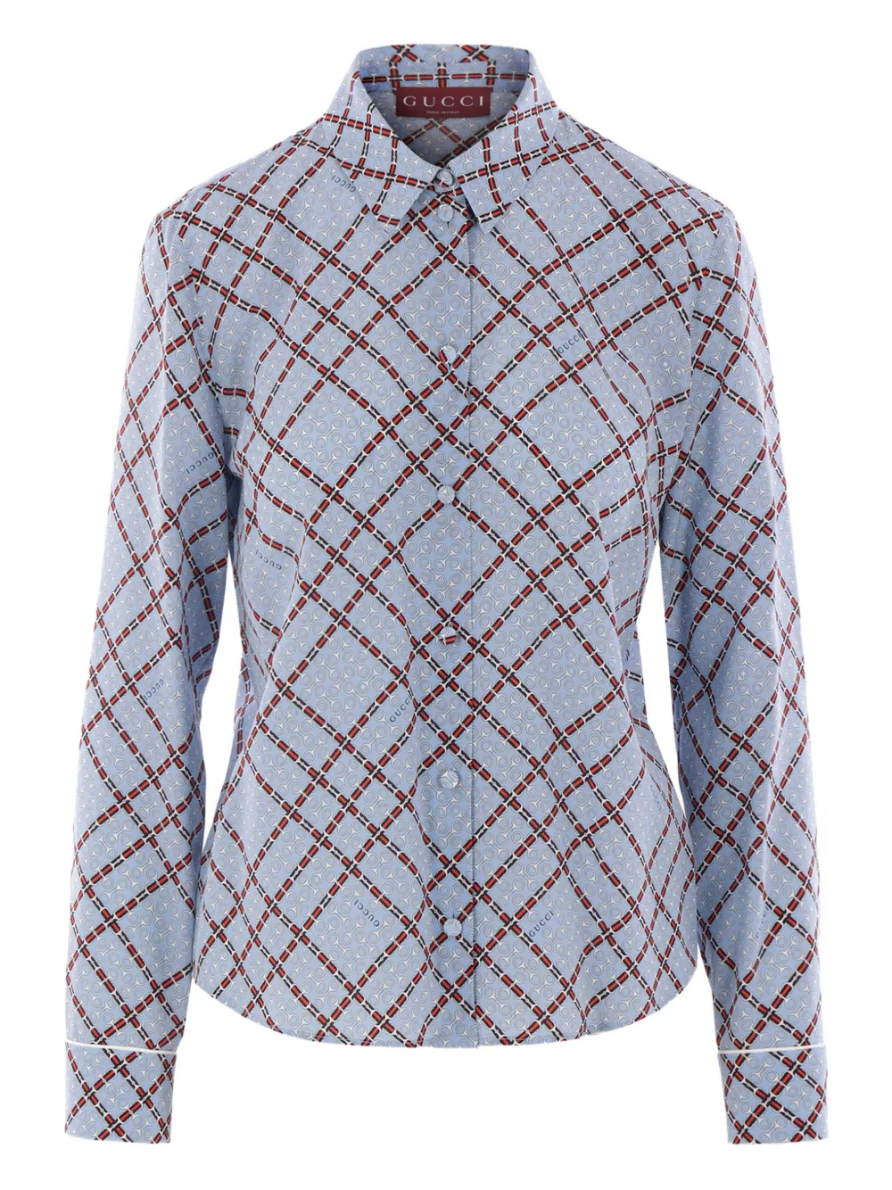 Gucci Horsebit-print shirt | Blue | Image 1
