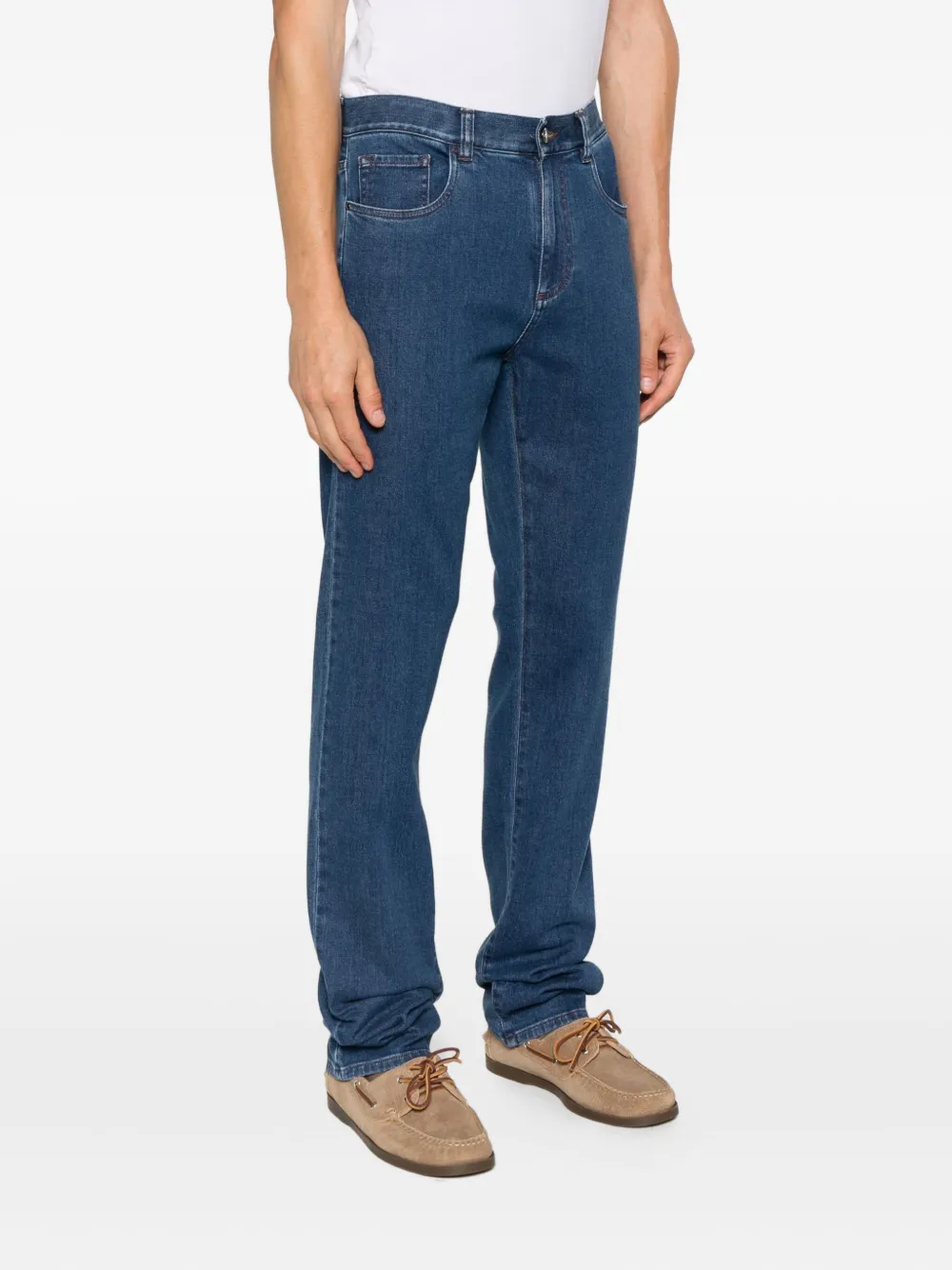 Canali Jeans van katoenblend Blauw