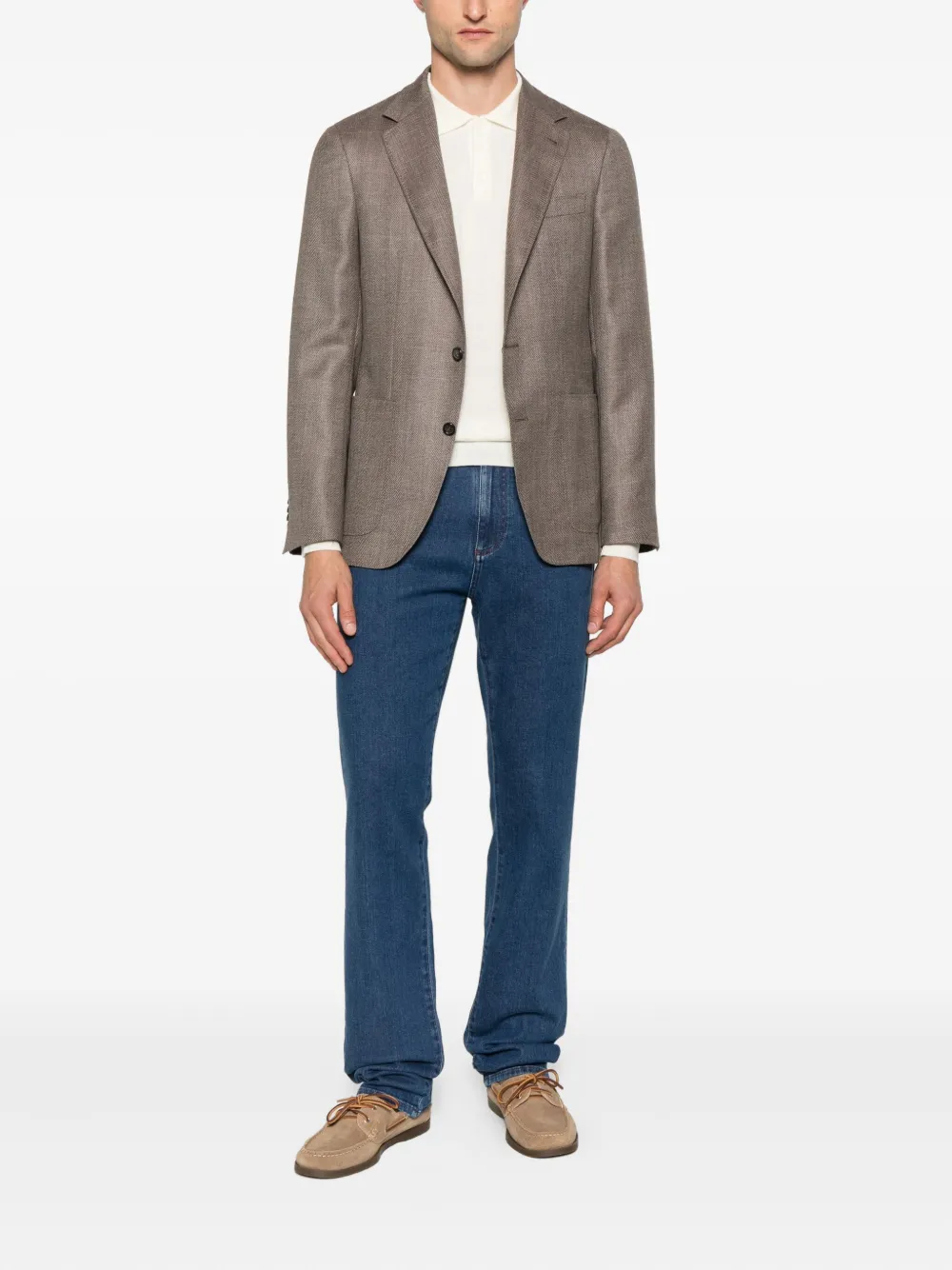 Canali Jeans van katoenblend - Blauw