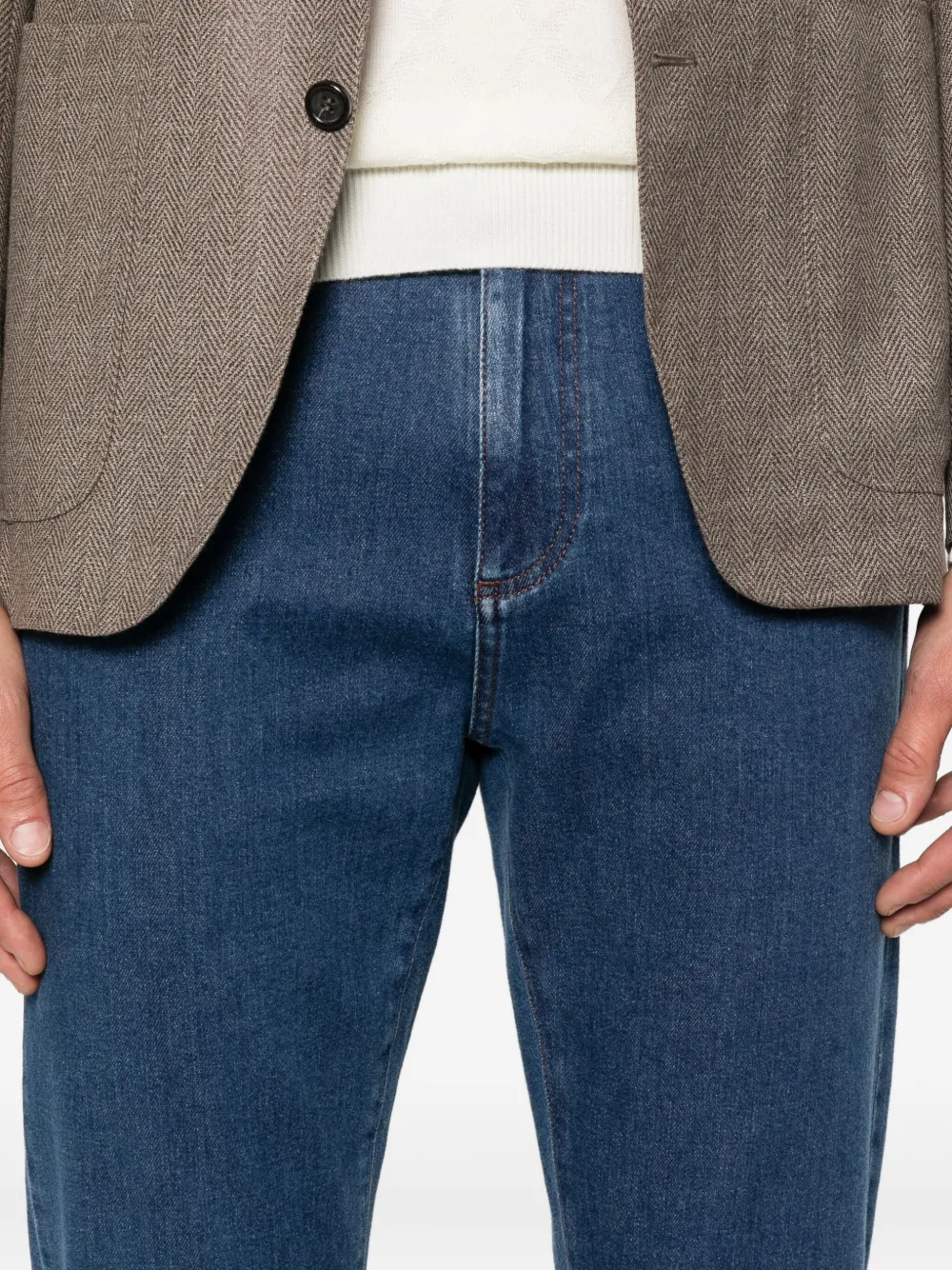 Canali Jeans van katoenblend Blauw