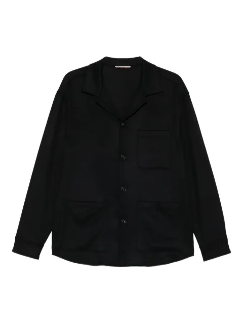 Canali patch-pocket button-down jacket