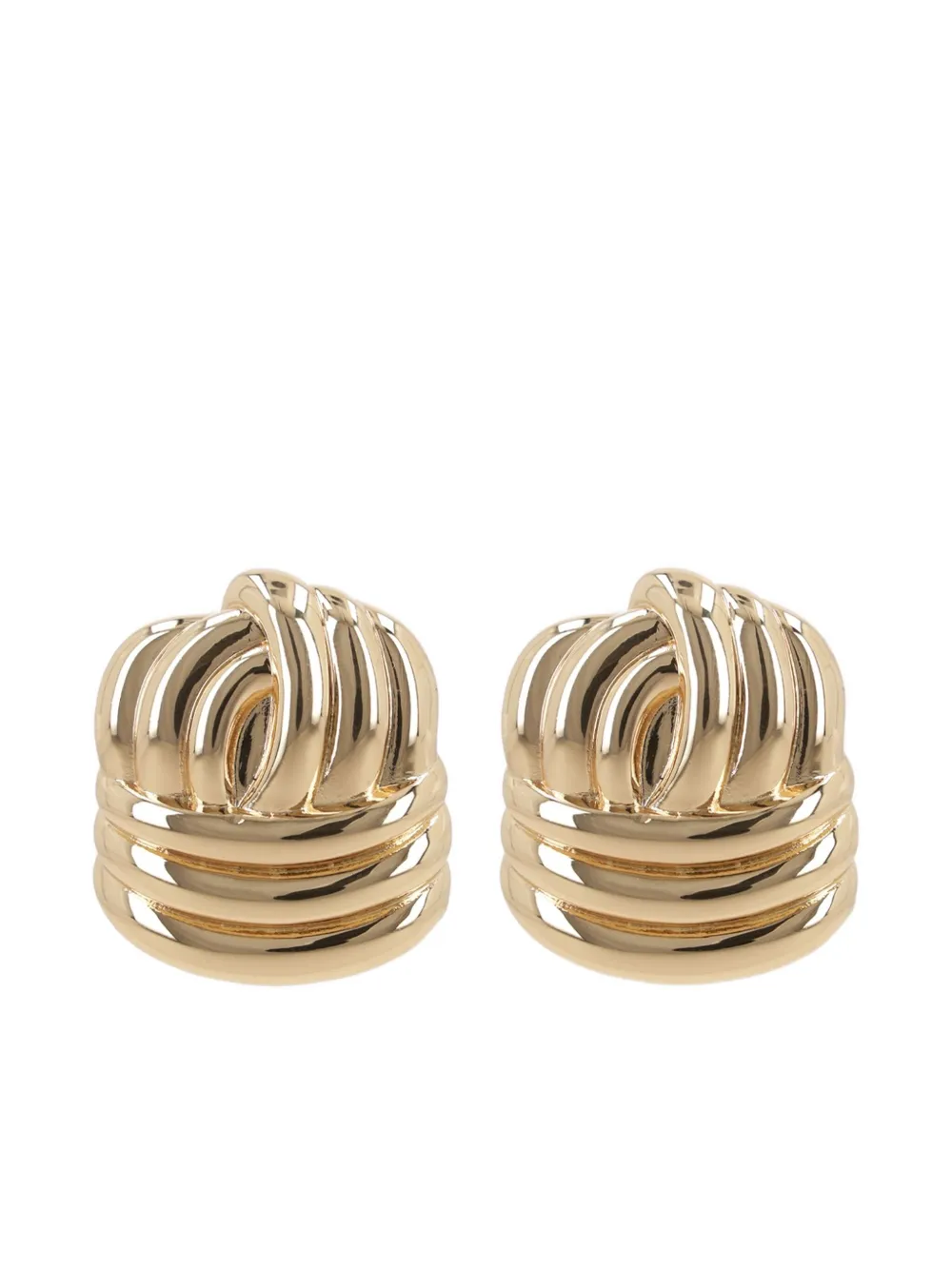 Self-portrait Knotted Earrings In Gold
