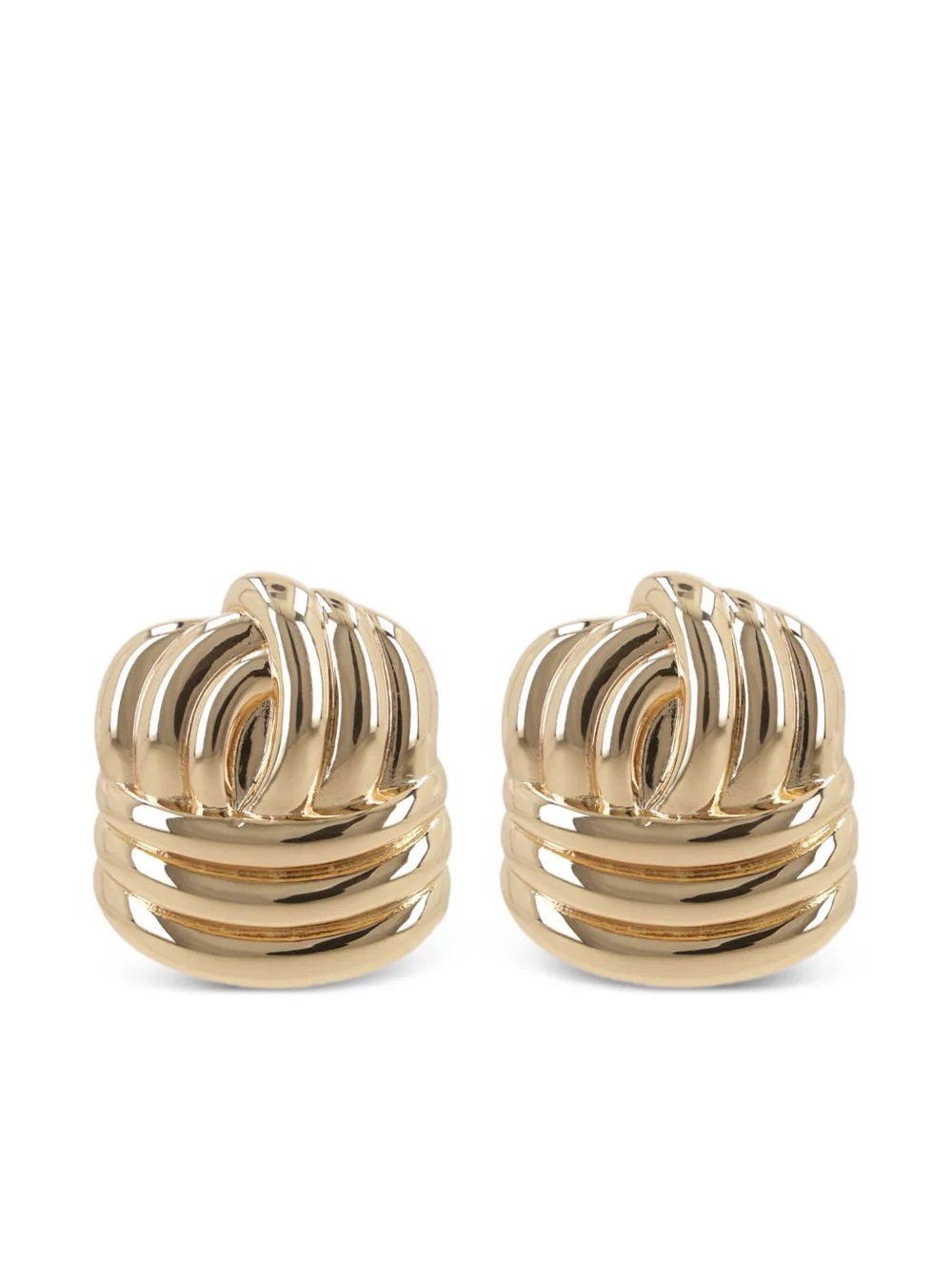 Self-Portrait knotted earrings | Gold | Image 1