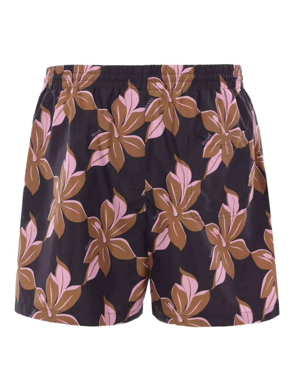 Gucci floral-print swim shorts Zwart