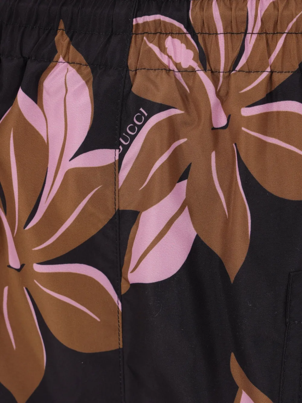 Gucci floral-print swim shorts Zwart