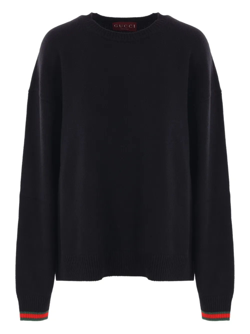 Gucci Web Stripe-trimmed sweater Zwart