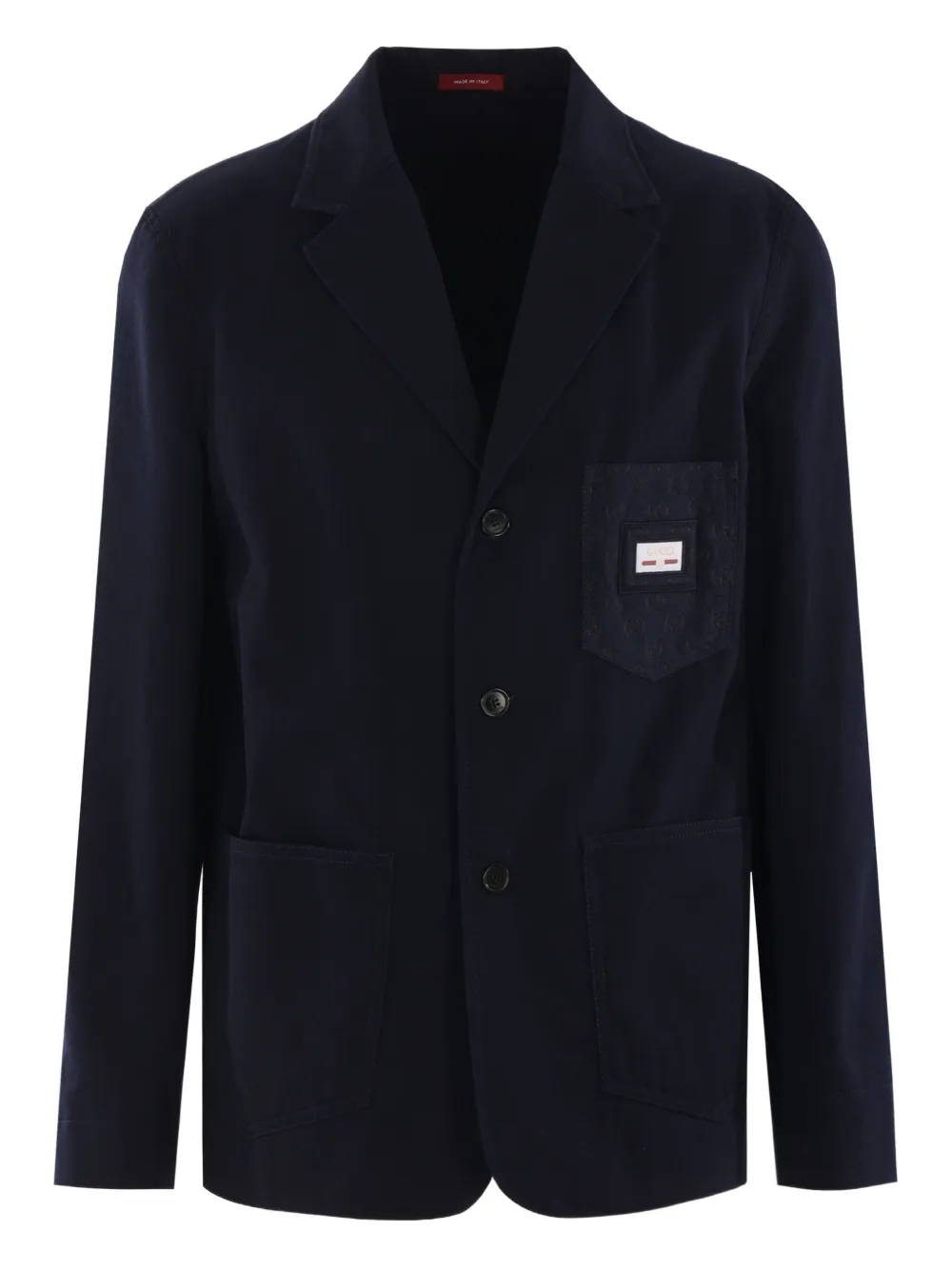 Gucci logo-plaque blazer Blauw