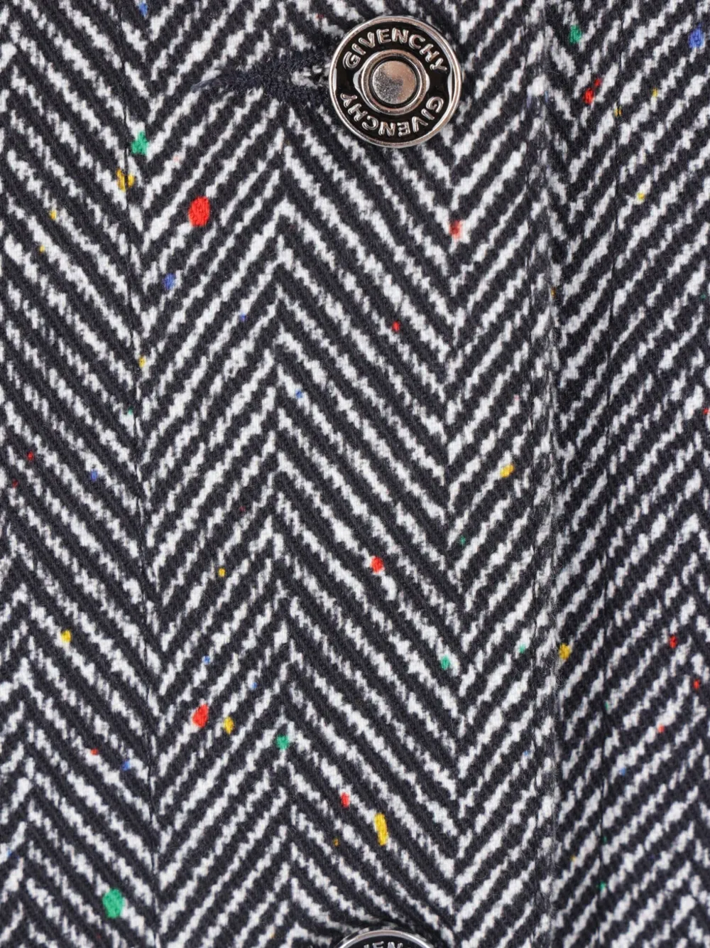 Givenchy Herringbone Pattern Cotton Jacket With Leather Collar In Gray
