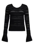 LIU JO lace-stitch bell-cuff jumper - Black