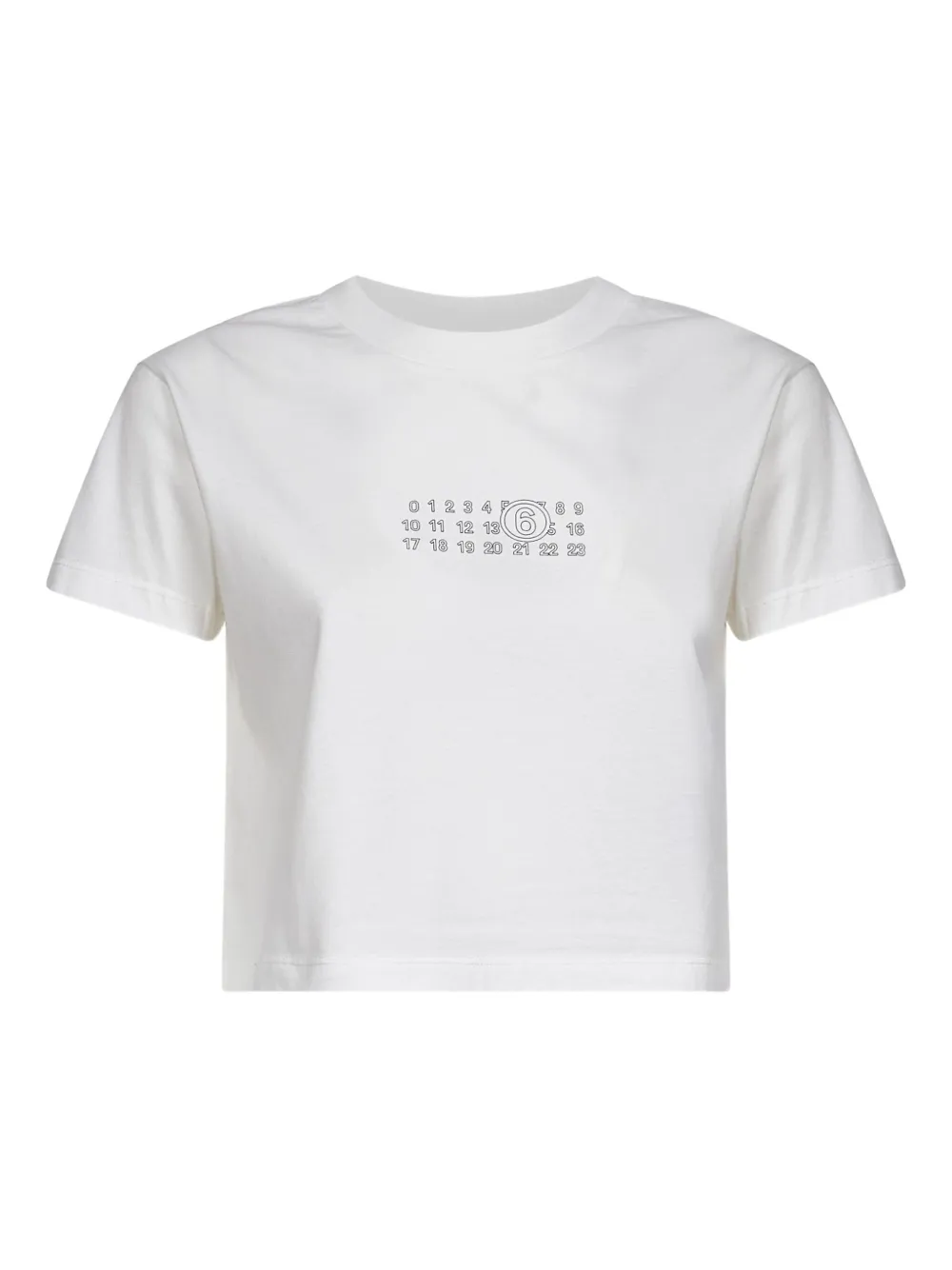 numbers motif cropped T-shirt