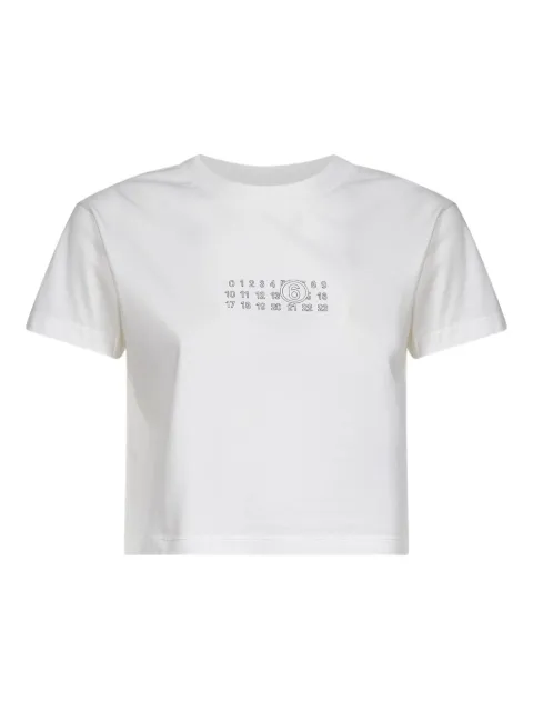 MM6 Maison Margiela numbers motif cropped T-shirt