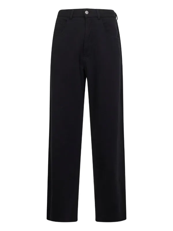 MM6 Maison Margiela Wide-leg Cotton Trousers in Black