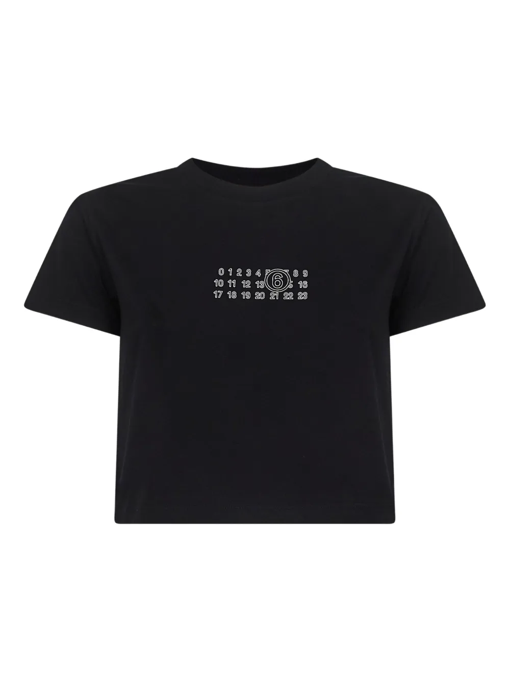 numbers motif cropped T-shirt