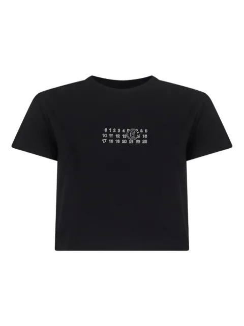 MM6 Maison Margiela numbers motif cropped T-shirt