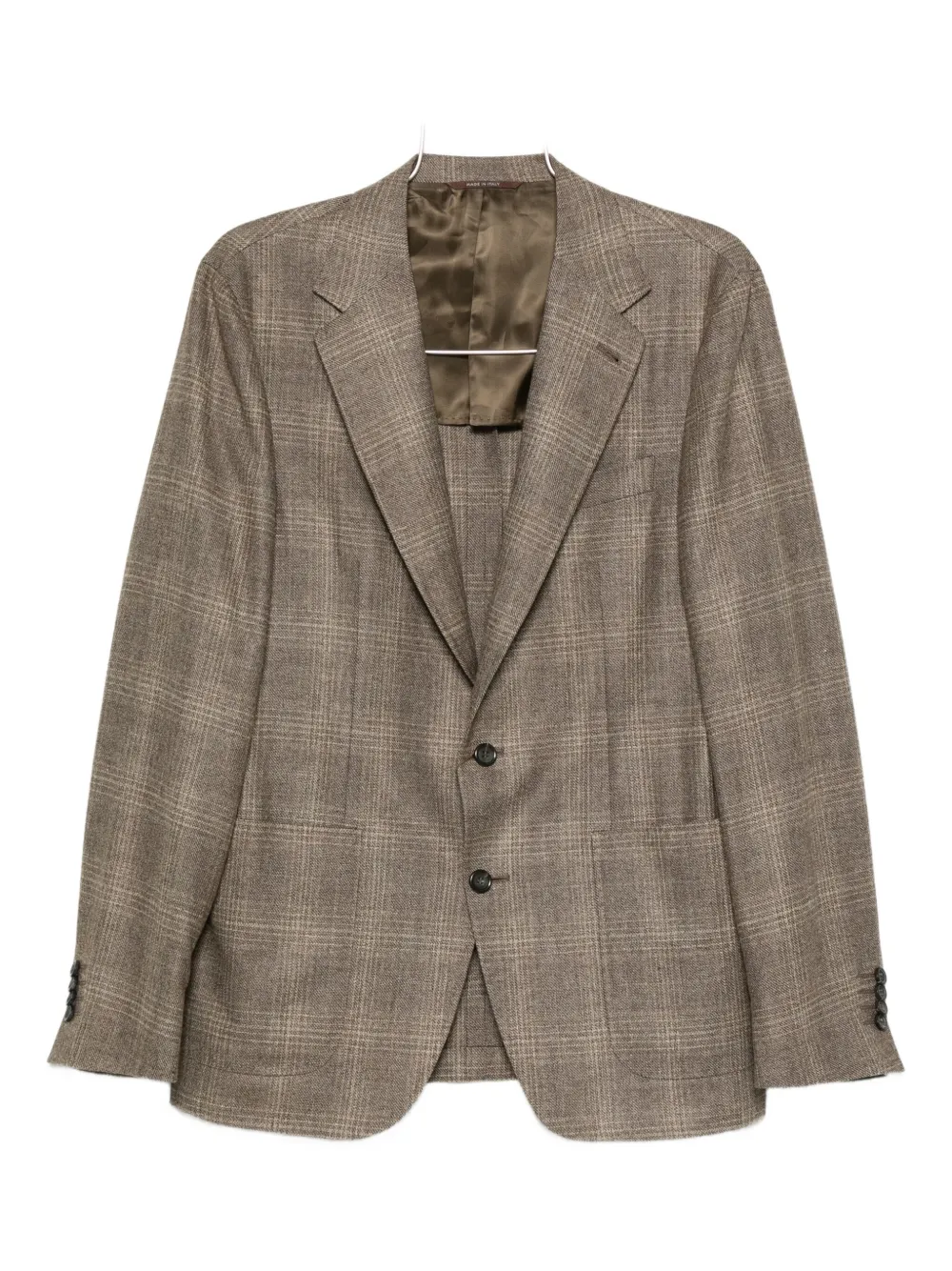 Canali Blazer in lana a quadri - Marrone