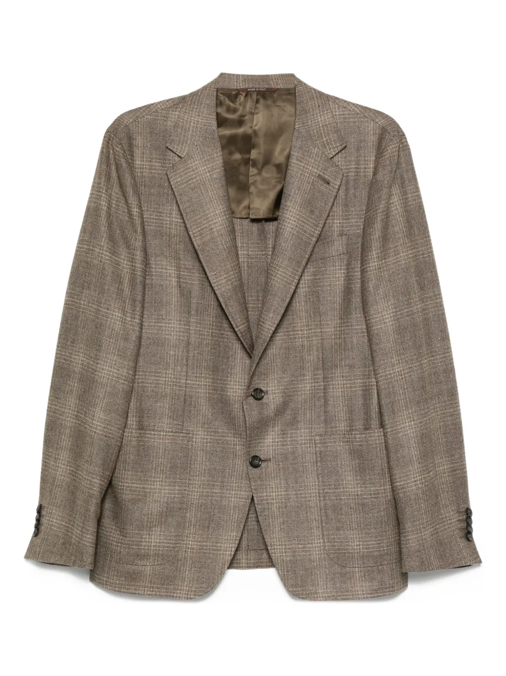 Canali checked wool blazer | Brown | Image 1