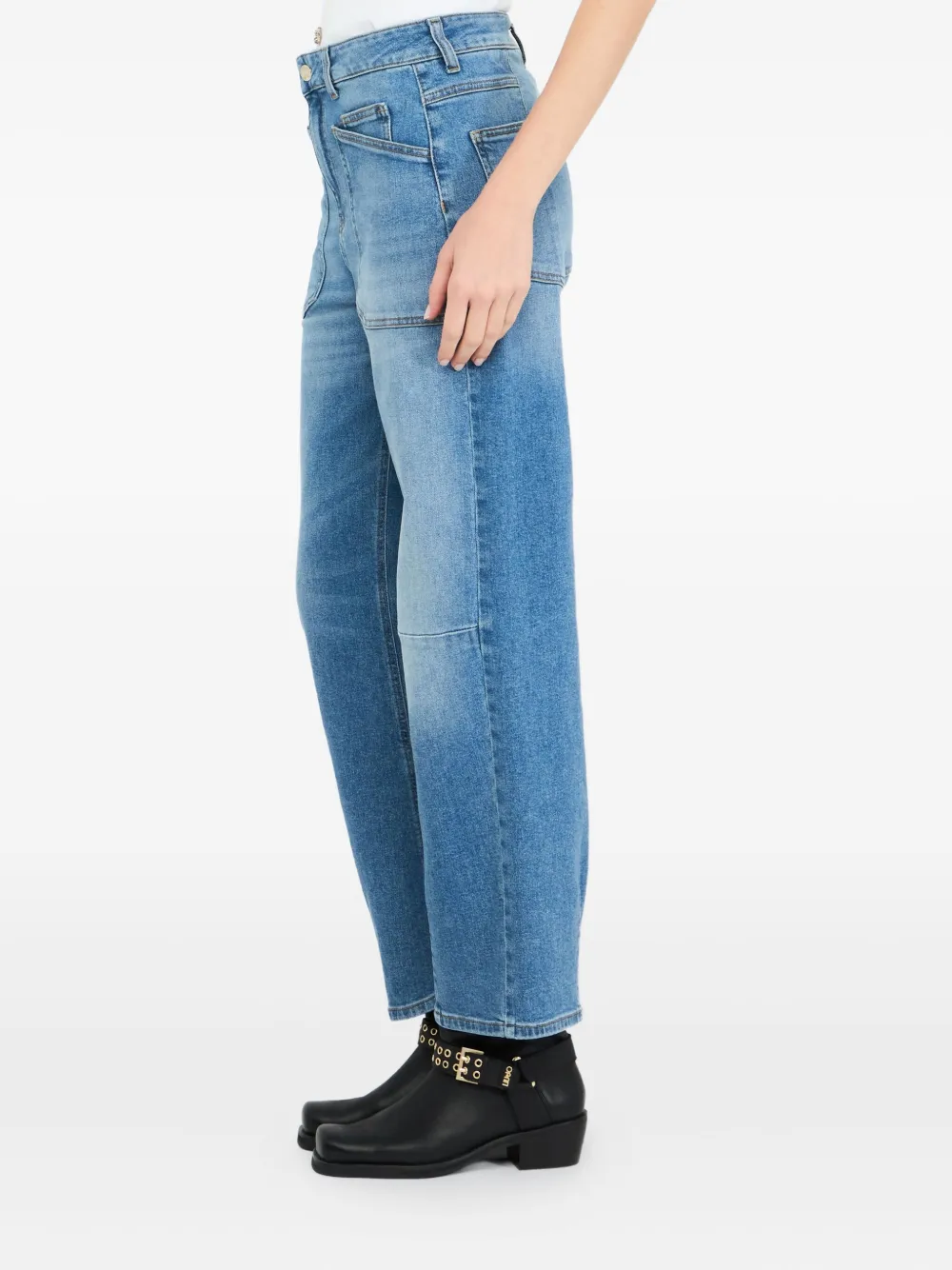 LIU JO high-rise five-pocket design jeans Blauw
