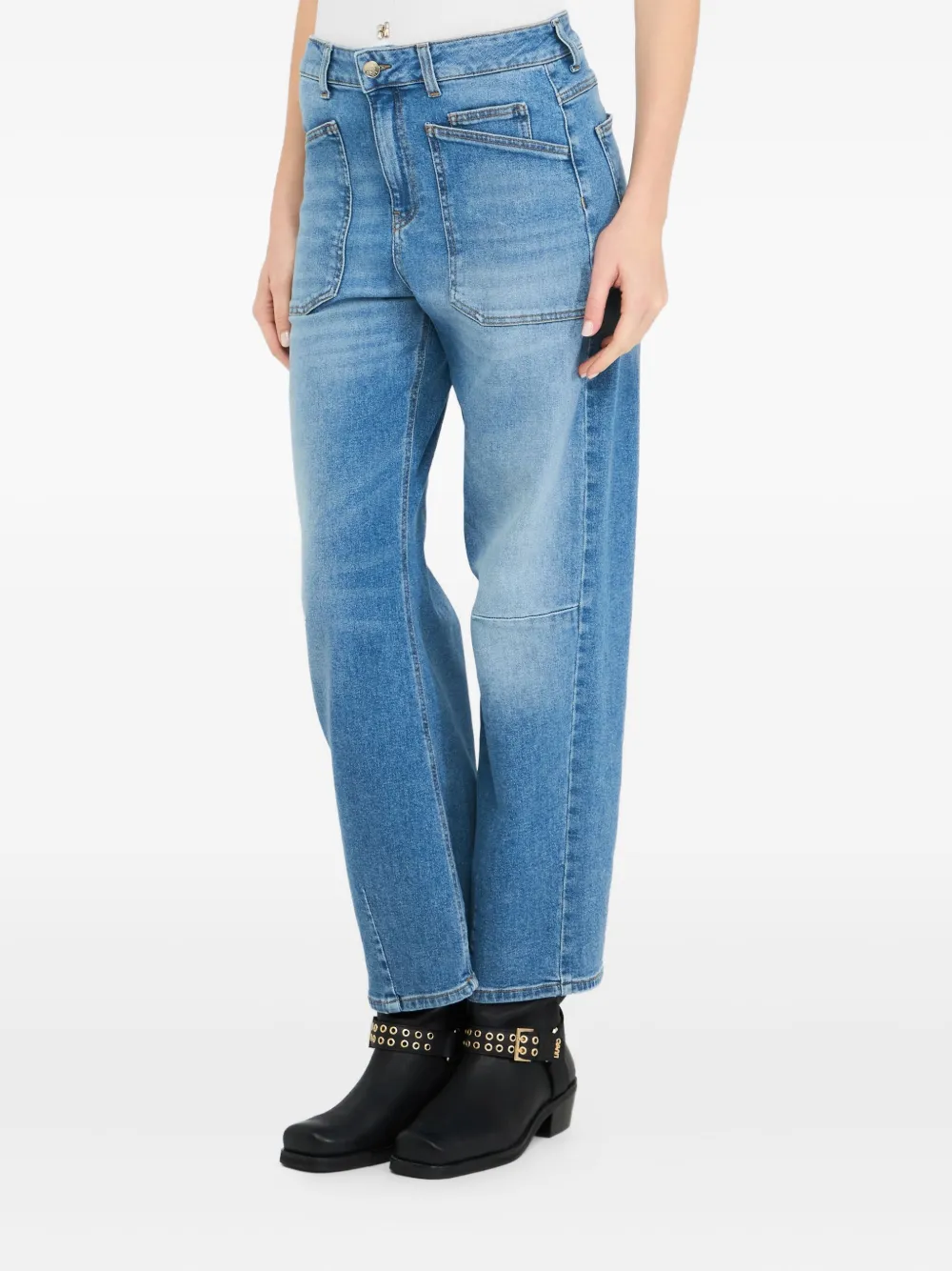 LIU JO high-rise five-pocket design jeans Blauw