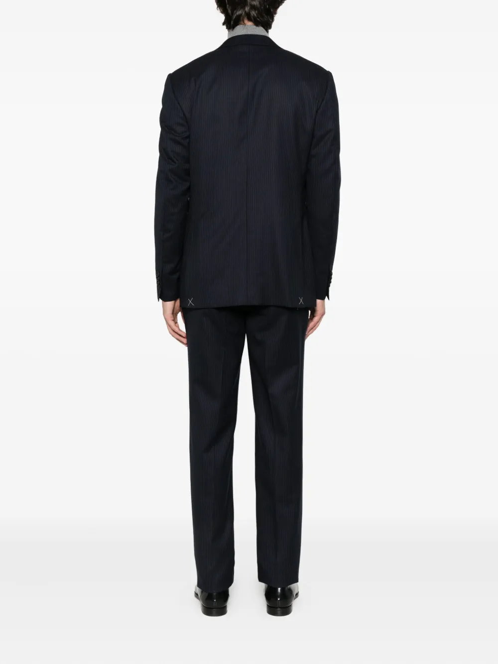 Canali Pak met krijtstreep Blauw