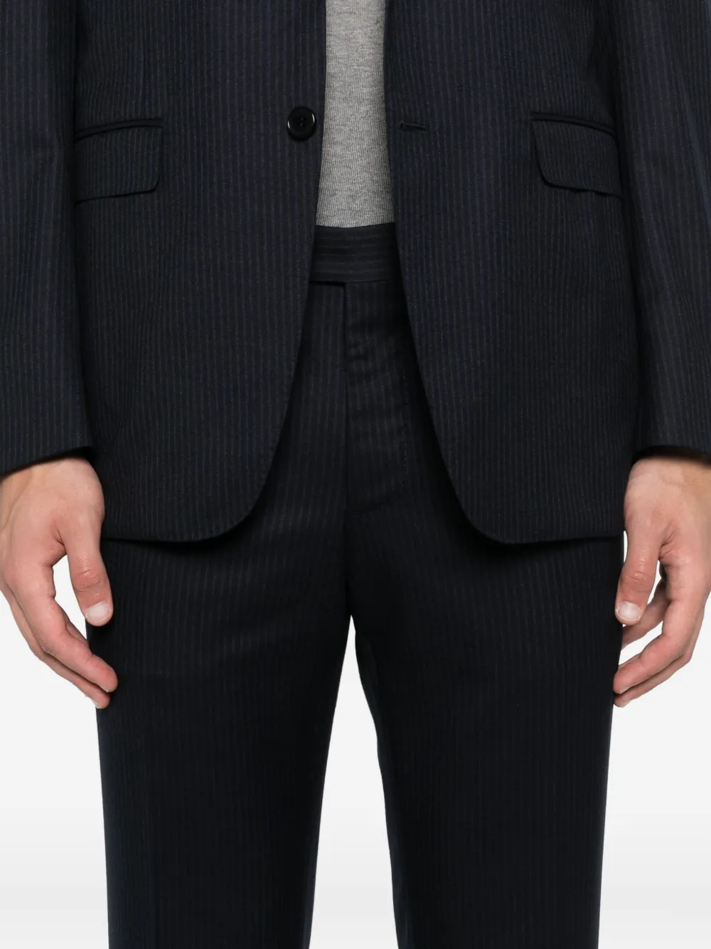 Canali Pak met krijtstreep Blauw