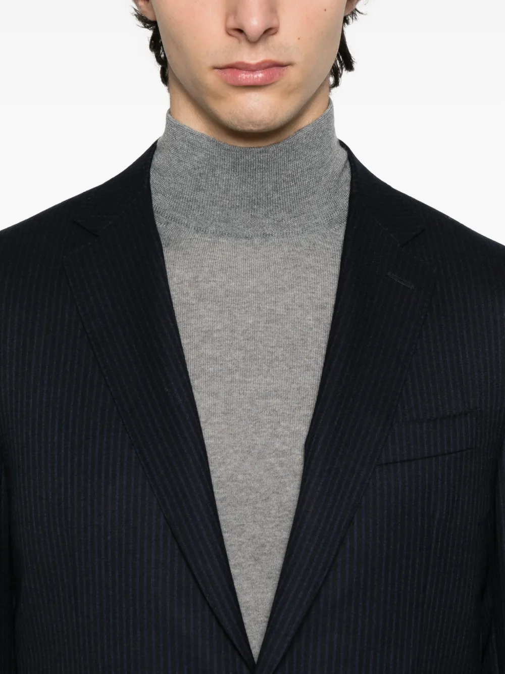 Canali Pak met krijtstreep Blauw