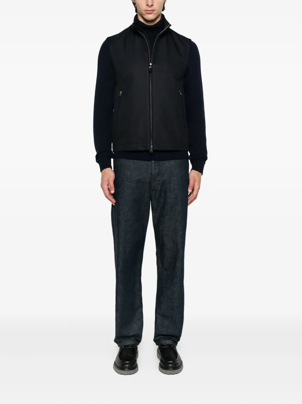 Canali zip-front pocketed gilet | Waistcoats & Gilets | Image 2