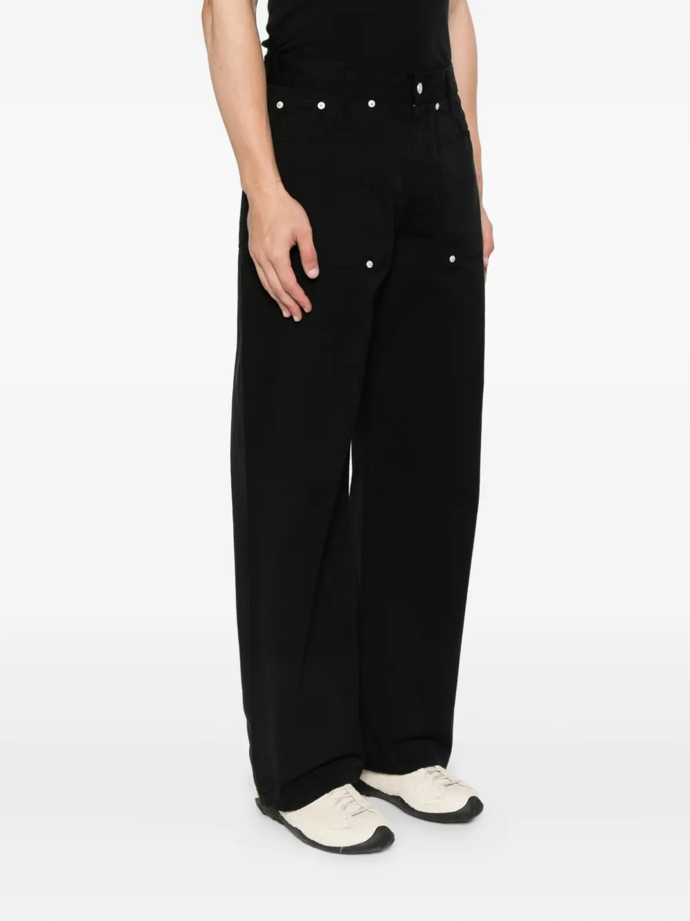 Arte Antwerp Katoenen broek met zak met studs Zwart
