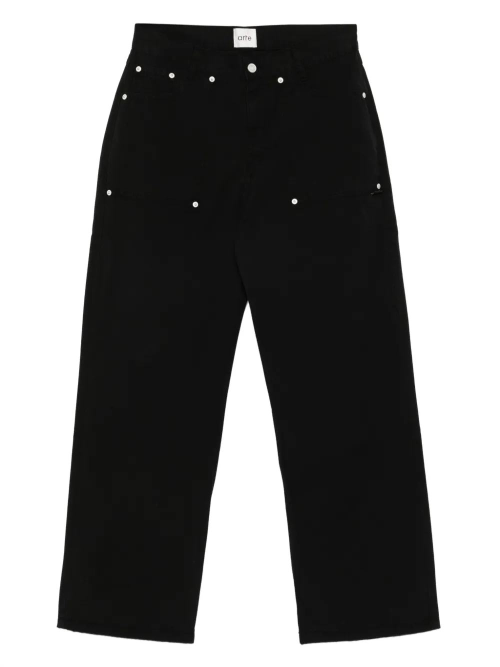 Arte Antwerp Katoenen broek met zak met studs Zwart