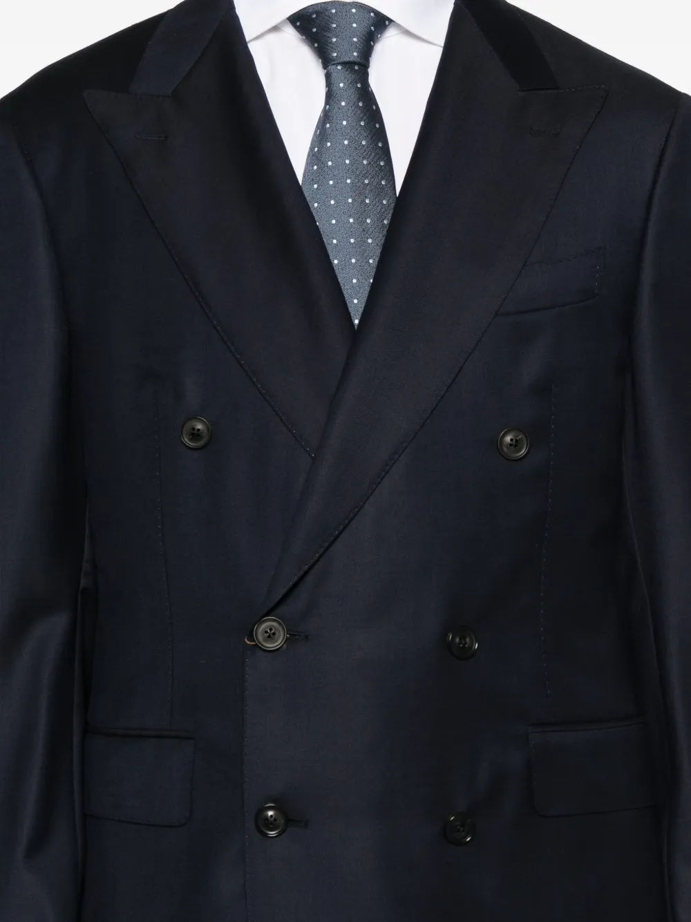 Canali Pak met dubbele rij knopen Blauw