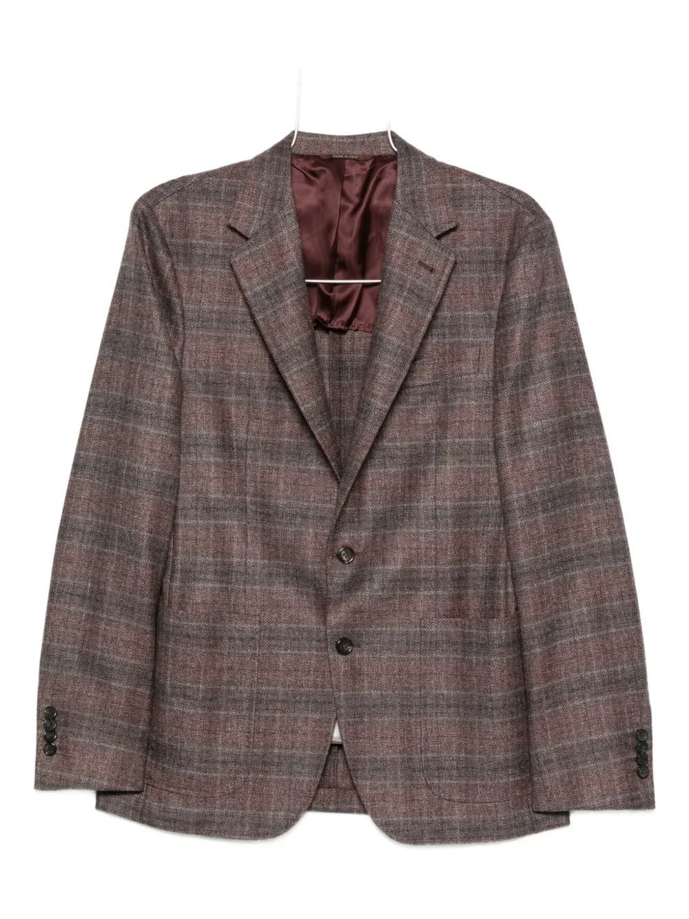 Canali Blazer in lana a quadri - Rosso
