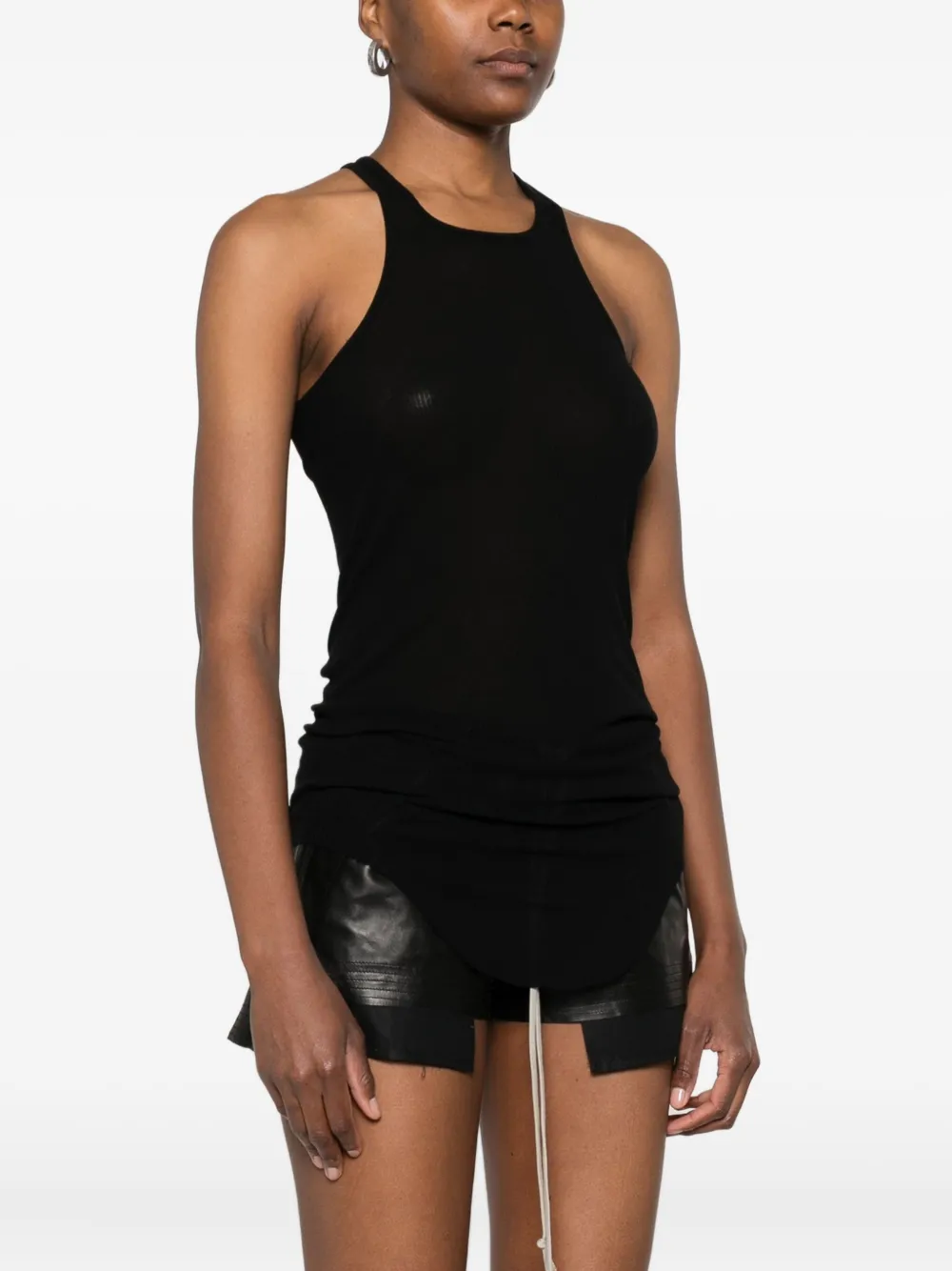 Rick Owens ribbed racerback top Zwart
