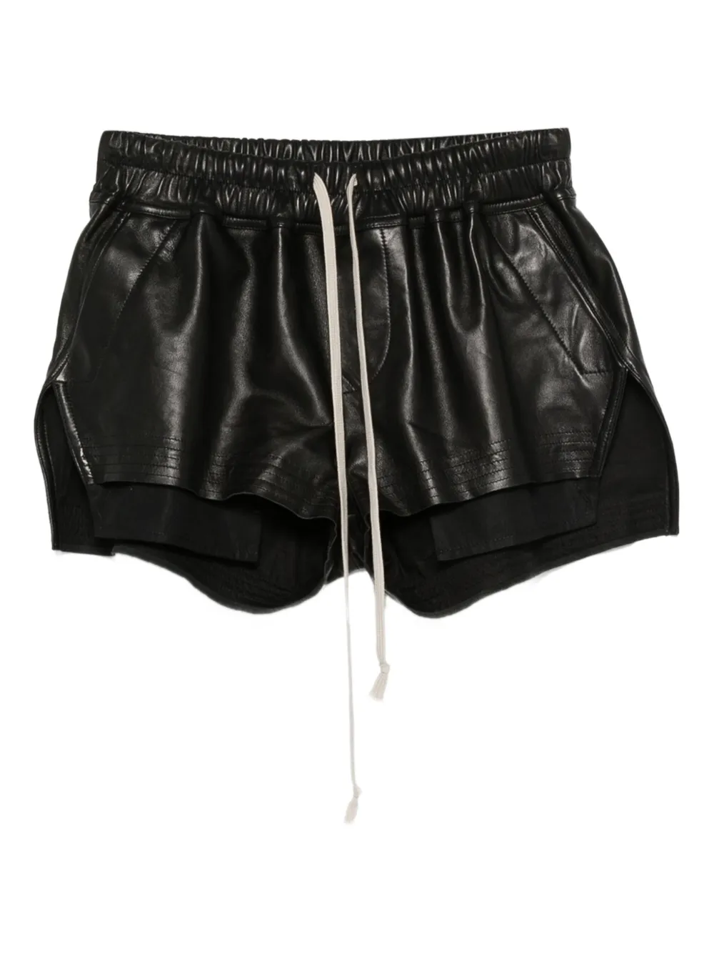 Rick Owens drawstring leather shorts | negro | Image 1