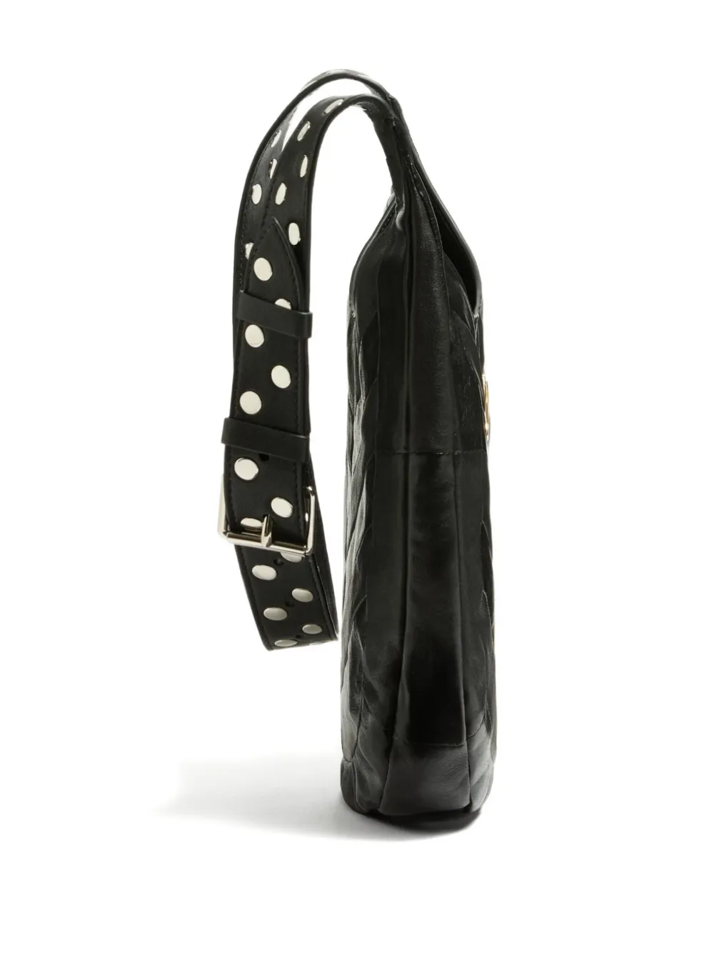 Valentino Garavani  Garavani Hoboho Small Hobo Bag In Chevron-patterned Nappa Leather Woman In Black