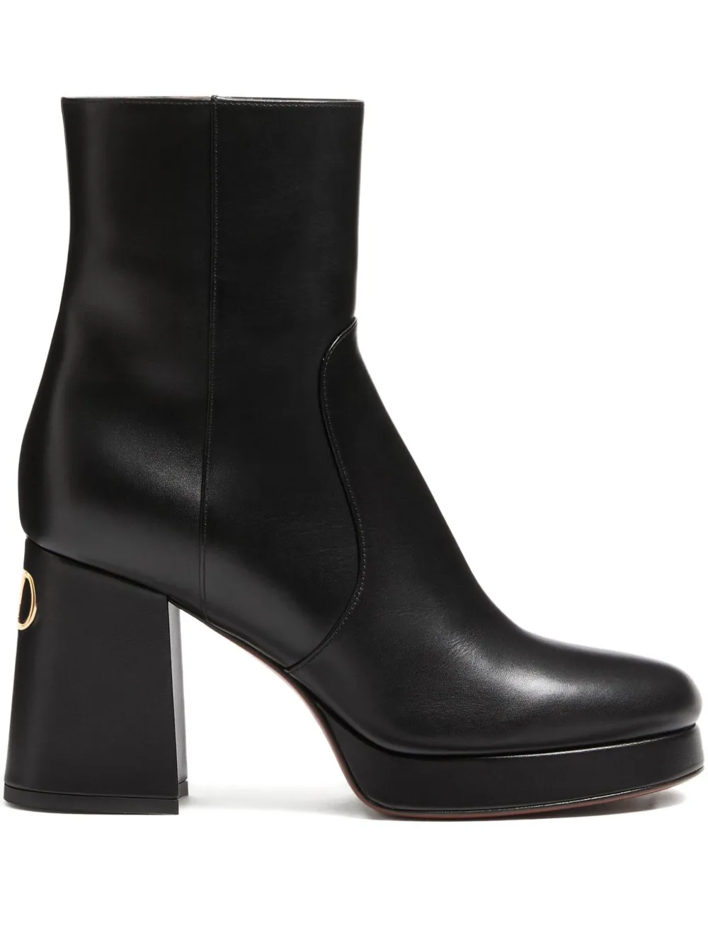 Valentino Garavani 90mm Fawcette V-logo platform boots Black