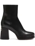 Valentino Garavani 90mm Fawcette V-logo platform boots - Black