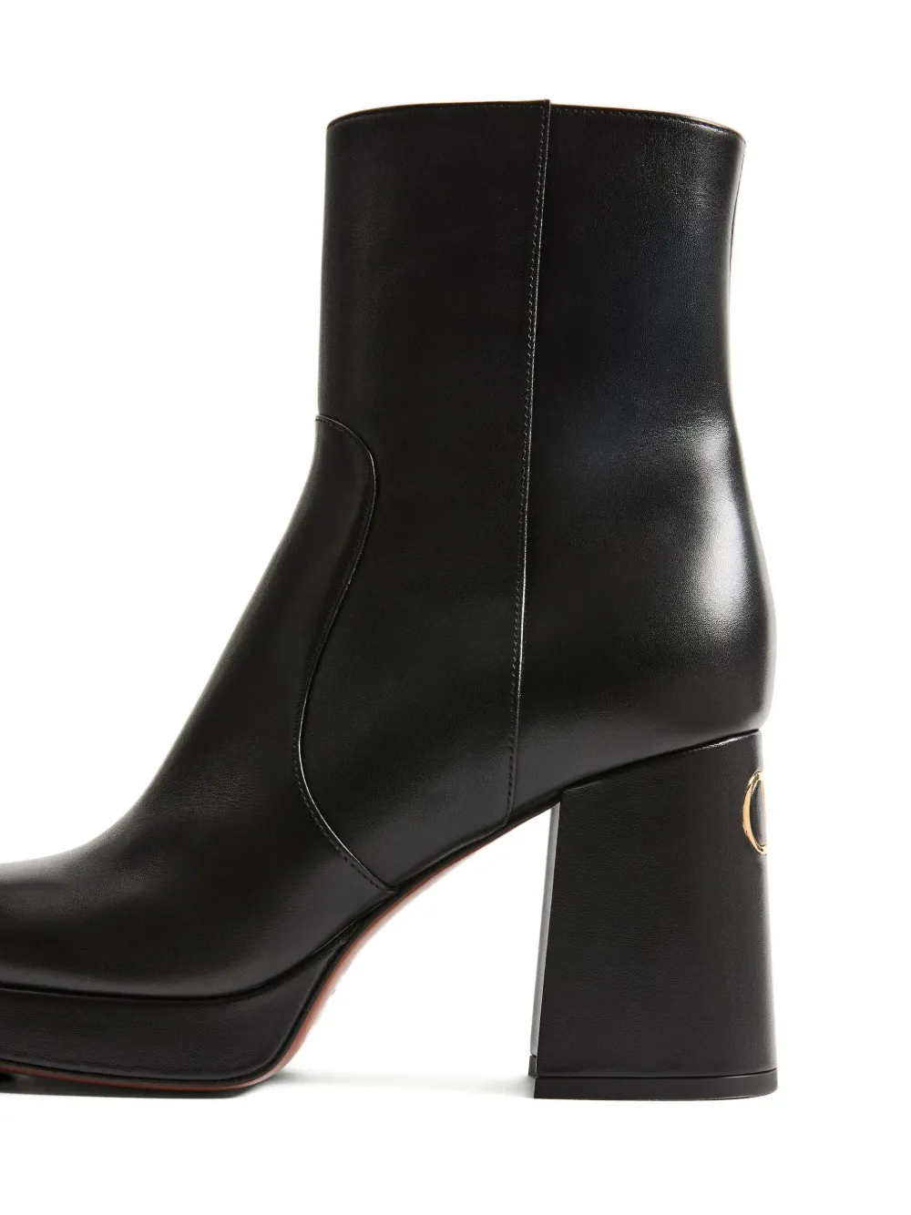 Valentino Garavani 90mm Fawcette V-logo platform boots Black