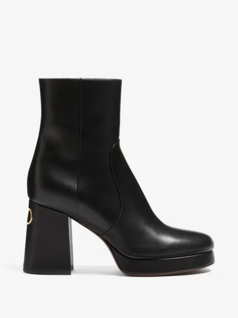 Valentino Garavani Fawcette platform ankle boots in calfskin 90mm