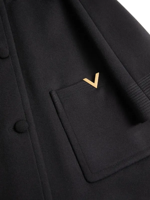 Valentino Garavani シアリングカラー コート | ブラック | FARFETCH JP