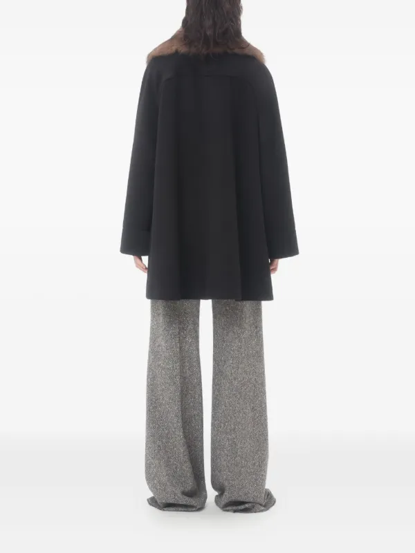 Valentino Garavani シアリングカラー コート | ブラック | FARFETCH JP