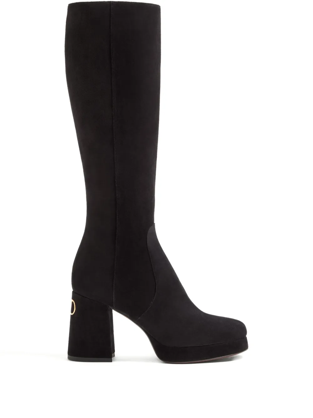 Valentino Garavani 90mm Fawcette platform V-logo boots Black