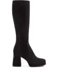 Valentino Garavani 90mm Fawcette platform V-logo boots - Black