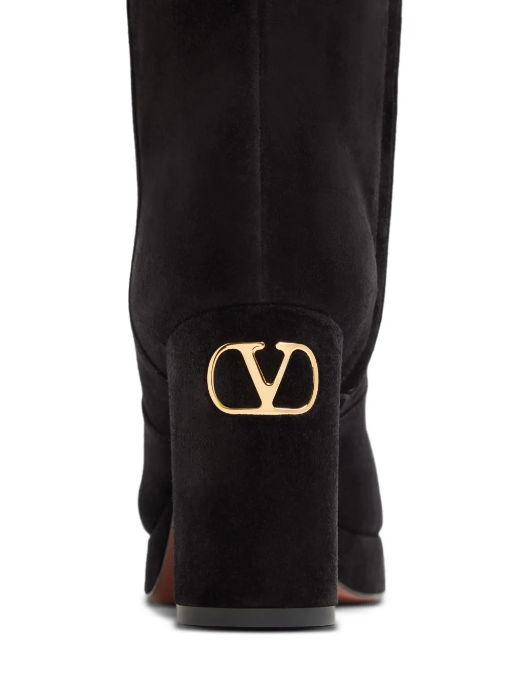 Valentino Garavani 90mm Fawcette platform V-logo boots Black