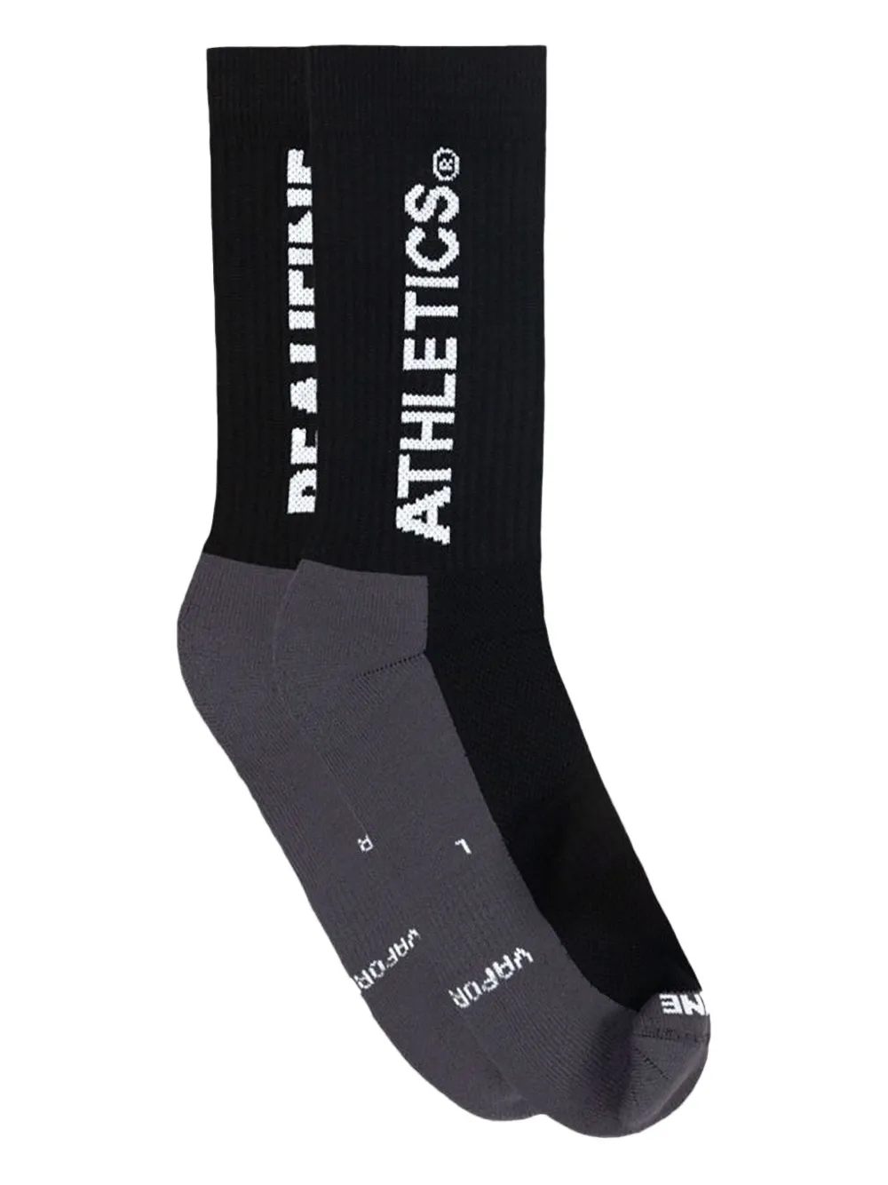 Peaufine Athletics logo-detail ribbed crew socks | Black | Image 1