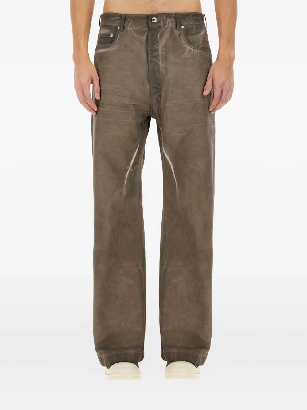 Rick Owens DRKSHDW Geth side-stripe cotton jeans Bruin
