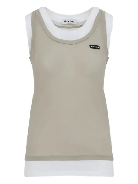 Miu Miu Top smanicato a strati