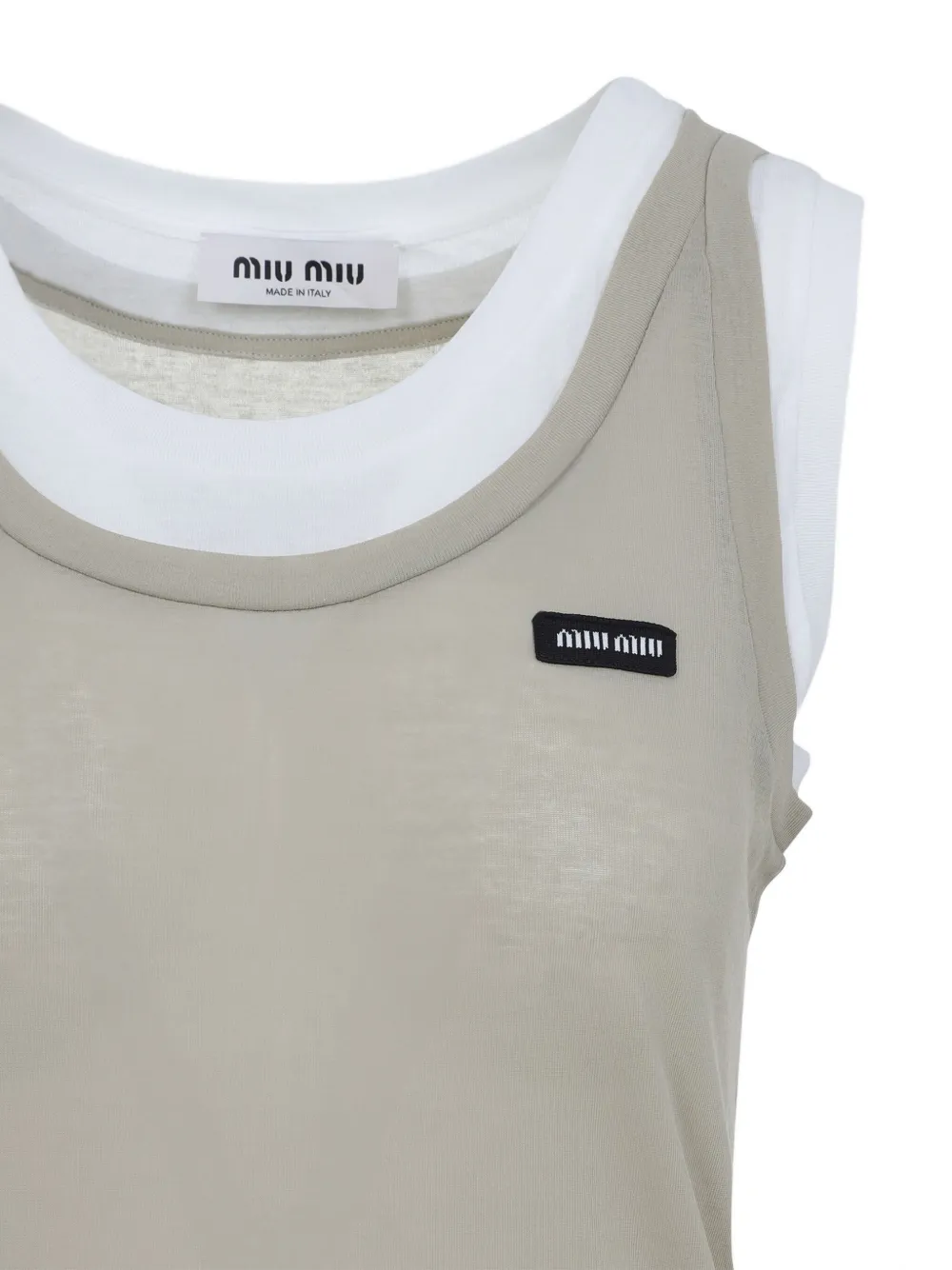 Miu Mouwloze top Beige